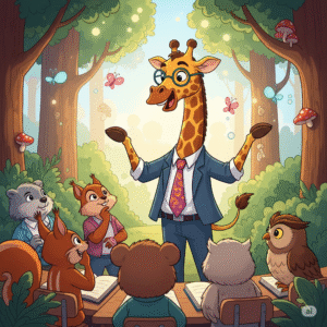 Lớp học hươu cao cổ trong rừng